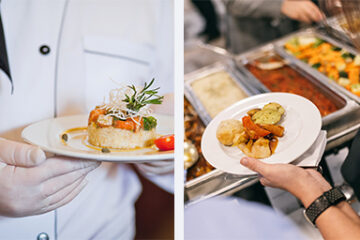 Comparison of buffet vs sit down catering options for events in Boca Raton
